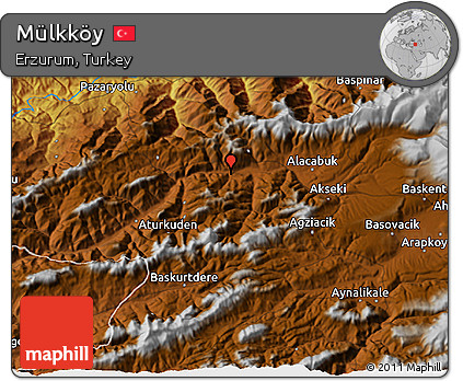 Physical 3D Map of Mülkköy
