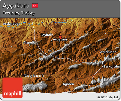 Physical 3D Map of Ayçukuru