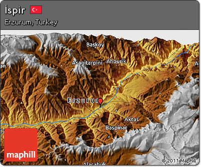 Physical 3D Map of İspir