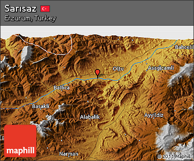 Physical 3D Map of Sarısaz