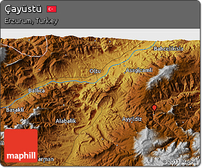 Physical 3D Map of Çayüstü