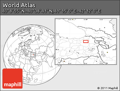 Blank Location Map of the Area around 40° 23' 48" N, 41° 43' 30" E