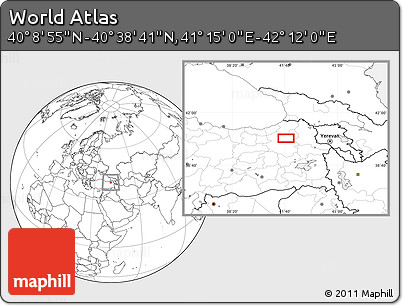 Blank Location Map of the Area around 40° 23' 48" N, 41° 43' 30" E