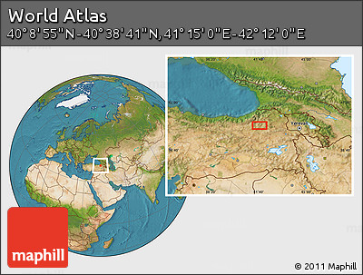 Satellite Location Map of the Area around 40° 23' 48" N, 41° 43' 30" E