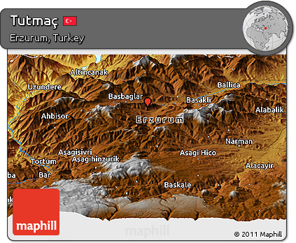 Physical Panoramic Map of Tutmaç