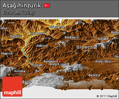 Physical Panoramic Map of Aşağıhinzurik