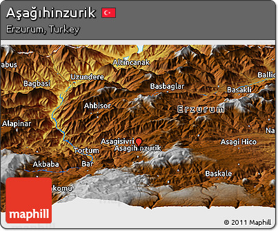 Physical Panoramic Map of Aşağıhinzurik
