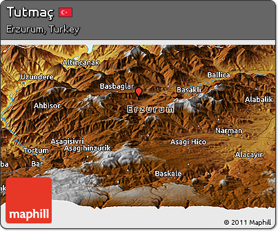 Physical Panoramic Map of Tutmaç