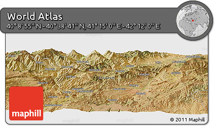 Satellite Panoramic Map of the Area around 40° 23' 48" N, 41° 43' 30" E