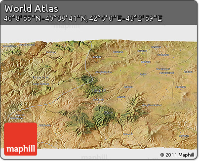 Satellite 3D Map of the Area around 40° 23' 48" N, 42° 34' 30" E