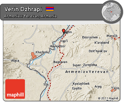 Shaded Relief 3D Map of Verin Dzhrapi