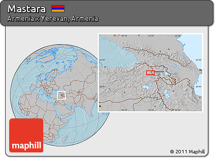 Gray Location Map of Mastara, hill shading