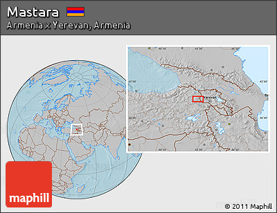Gray Location Map of Mastara, hill shading