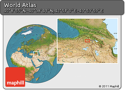 Satellite Location Map of the Area around 40° 23' 48" N, 43° 25' 29" E