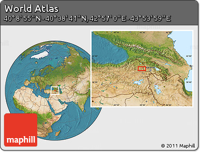 Satellite Location Map of the Area around 40° 23' 48" N, 43° 25' 29" E
