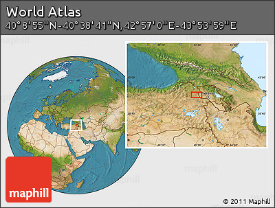 Satellite Location Map of the Area around 40° 23' 48" N, 43° 25' 29" E