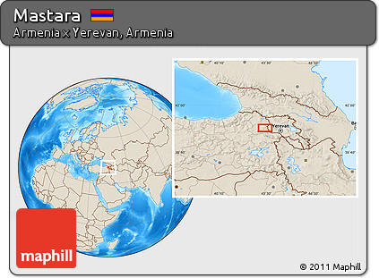 Shaded Relief Location Map of Mastara