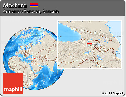 Shaded Relief Location Map of Mastara