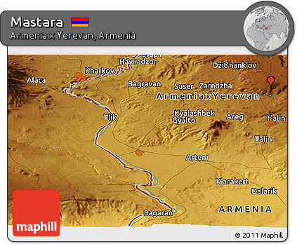 Physical Panoramic Map of Mastara