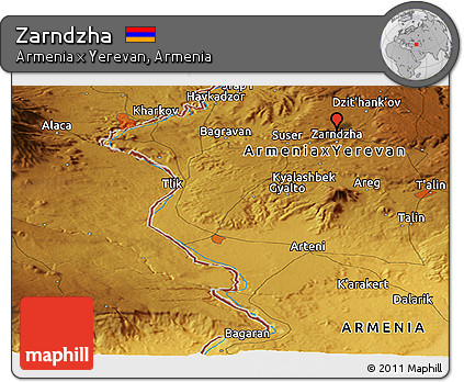 Physical Panoramic Map of Zarndzha