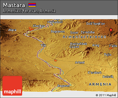 Physical Panoramic Map of Mastara