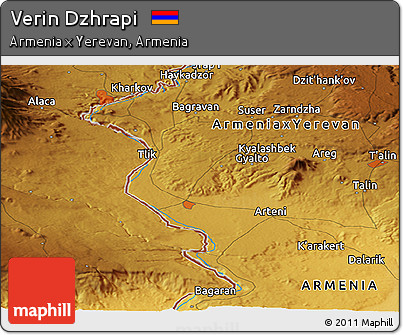 Physical Panoramic Map of Verin Dzhrapi