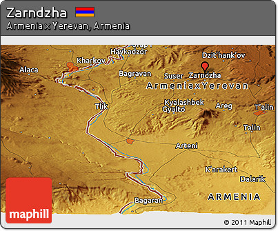 Physical Panoramic Map of Zarndzha