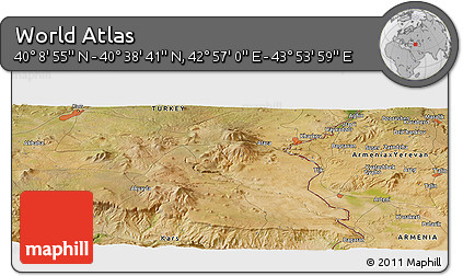 Satellite Panoramic Map of the Area around 40° 23' 48" N, 43° 25' 29" E