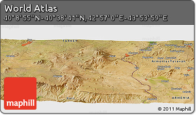 Satellite Panoramic Map of the Area around 40° 23' 48" N, 43° 25' 29" E