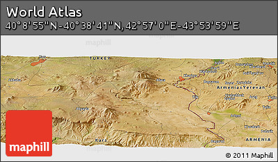 Satellite Panoramic Map of the Area around 40° 23' 48" N, 43° 25' 29" E