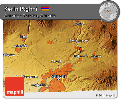 Physical 3D Map of Kerin Ptghni