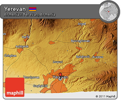 Physical 3D Map of Yerevan