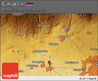 Physical 3D Map of Ejmiatsin