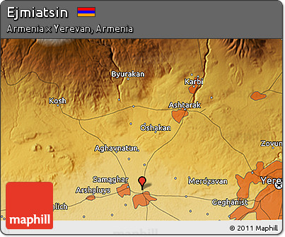 Physical 3D Map of Ejmiatsin