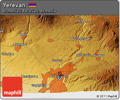 Physical 3D Map of Yerevan