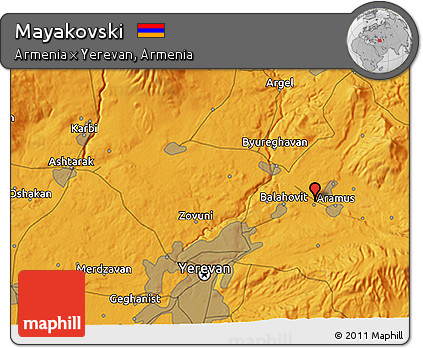 Political 3D Map of Mayakovski
