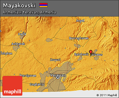 Political 3D Map of Mayakovski