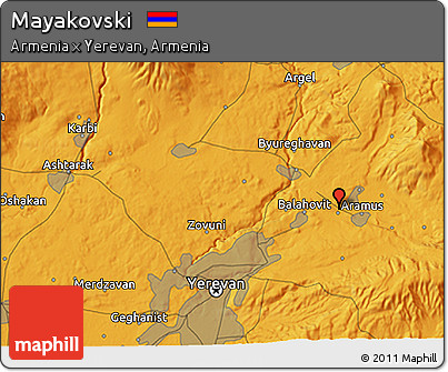 Political 3D Map of Mayakovski