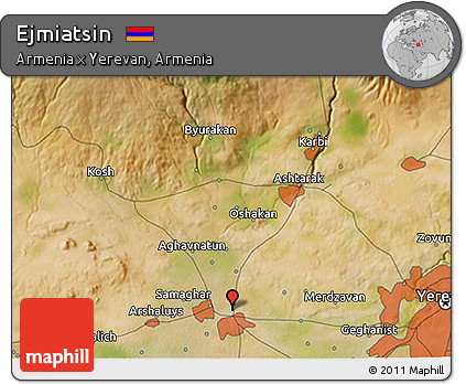 Satellite 3D Map of Ejmiatsin