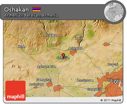 Satellite 3D Map of Oshakan