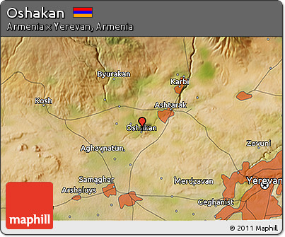 Satellite 3D Map of Oshakan