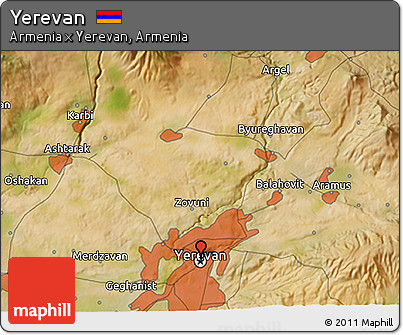 Satellite 3D Map of Yerevan