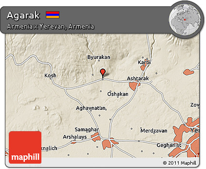 Shaded Relief 3D Map of Agarak