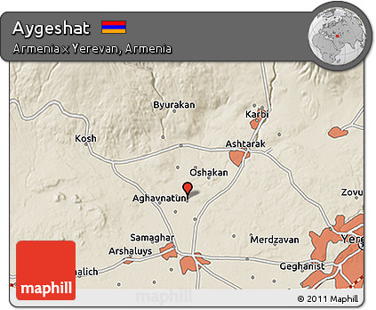 Shaded Relief 3D Map of Aygeshat