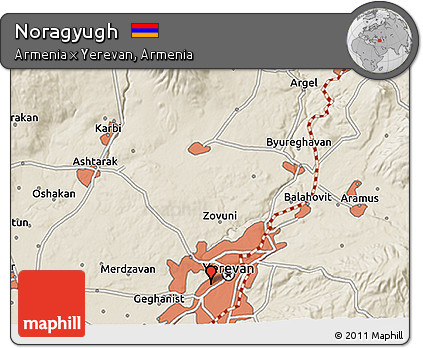 Shaded Relief 3D Map of Noragyugh
