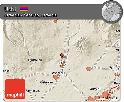 Shaded Relief 3D Map of Ushi