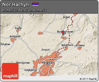 Shaded Relief 3D Map of Nor Hachyn