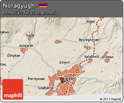 Shaded Relief 3D Map of Noragyugh