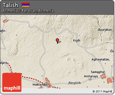 Shaded Relief 3D Map of Talish