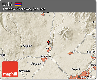 Shaded Relief 3D Map of Ushi